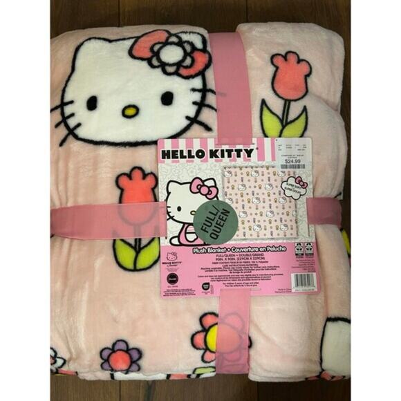 Hello kitty full queen blanket spring tulip - Picture 1 of 2